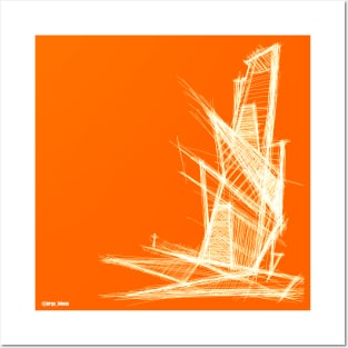 orange urban structure Posters and Art